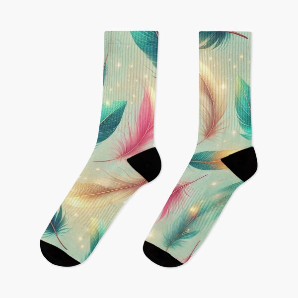 Item preview, Whimsical Floating Feathers with Neon Glow designed and sold by TeslaSt0re.
