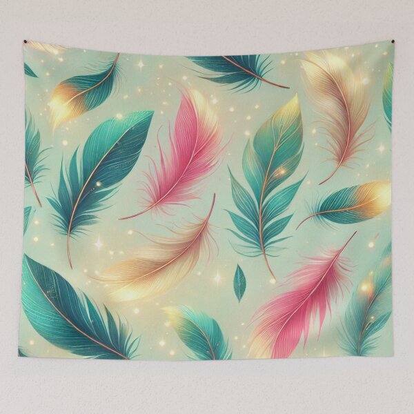 Item preview, Whimsical Floating Feathers with Neon Glow designed and sold by TeslaSt0re.