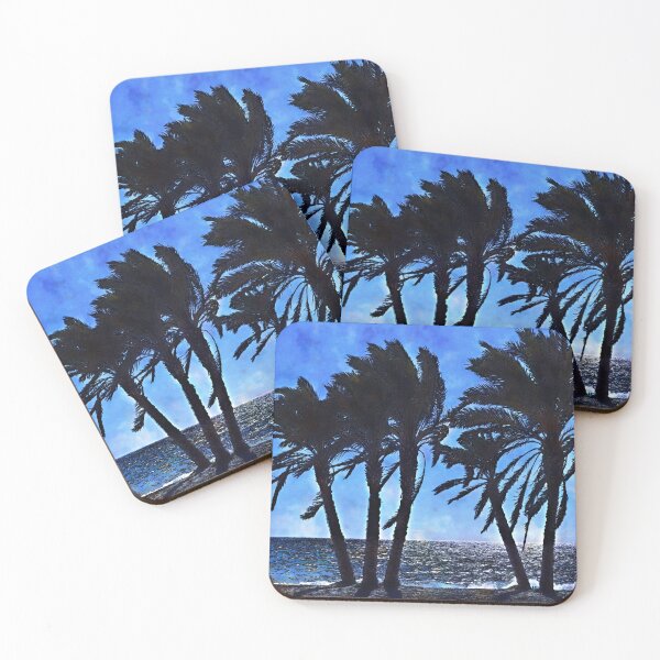Item preview, Mediterranean palm beach, La Herradura, watercolour effect designed and sold by paulboizot.