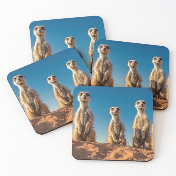 Item preview, Group of Meerkats standing in deserted scene - Wildlife photo1 designed and sold by TheArtistOf2022.