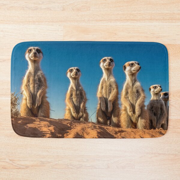 Item preview, Group of Meerkats standing in deserted scene - Wildlife photo1 designed and sold by TheArtistOf2022.