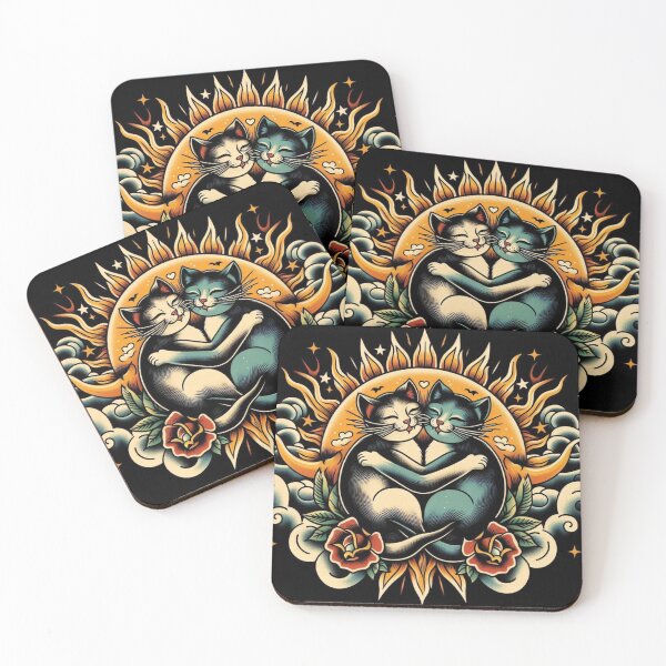Item preview, Cosmic Cat Hug - Old School Tattoo Vibes designed and sold by thebennington12.