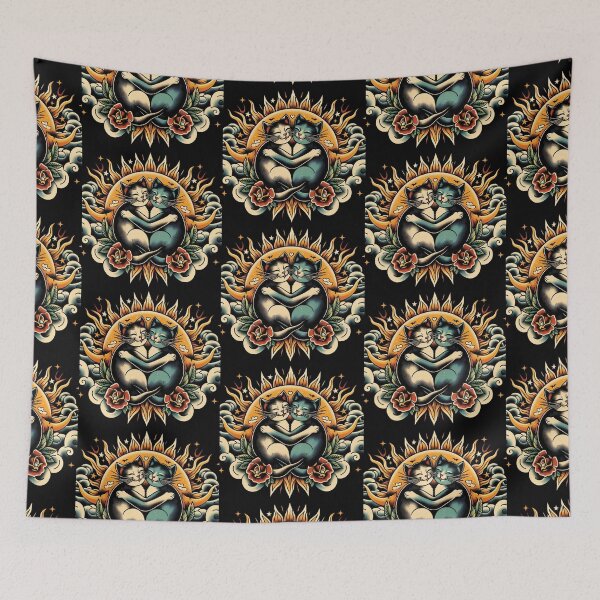 Item preview, Cosmic Cat Hug - Old School Tattoo Vibes designed and sold by thebennington12.