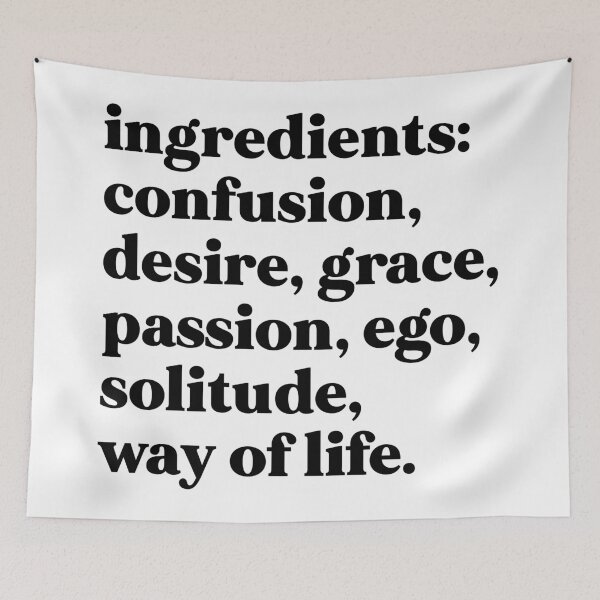 Item preview, Ingredients confusion, desire, grace, passion, ego, solitude, way of life designed and sold by weirdly weird.