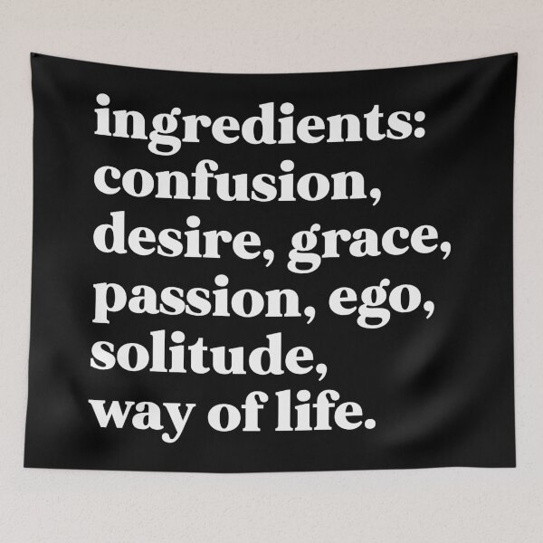 Item preview, Ingredients confusion, desire, grace, passion, ego, solitude, way of life designed and sold by weirdly weird.