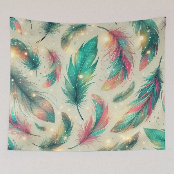 Item preview, Whimsical Floating Feathers with Radiant Glow designed and sold by TeslaSt0re.