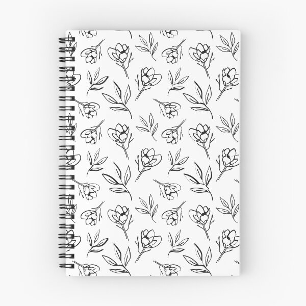 Aperçu de l'œuvre Motif de fleurs en noir et blanc créée et vendue par LineArtForYou.