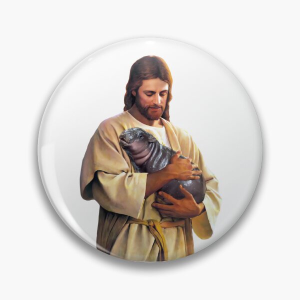 Item preview, Jesus Carrying Moo Deng designed and sold by CreatureHouse95.