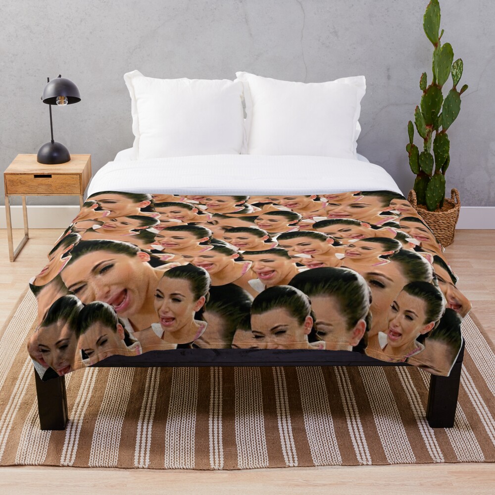 "Crying Kim Kardashian" Throw Blanket for Sale by ValentinaHramov