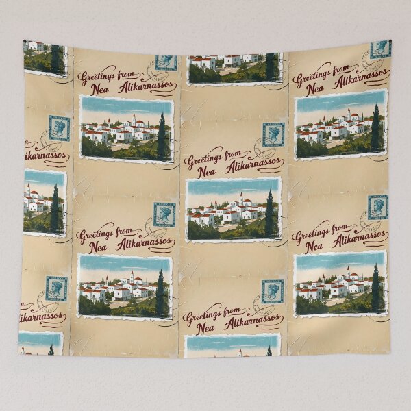 Item preview, Greetings from Nea Alikarnassos Crete Greece Postcard Vintage Retro Travel Vintage designed and sold by TravelPostcardGems.
