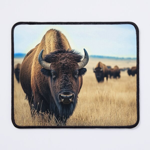 Item preview, Herd of bison in the countryside - Wildlife photo  designed and sold by TheArtistOf2022.