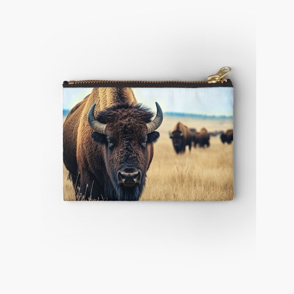 Item preview, Herd of bison in the countryside - Wildlife photo  designed and sold by TheArtistOf2022.
