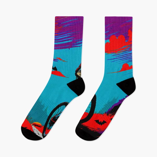 Item preview, MTB Rider Chased by Bats on Halloween Night designed and sold by GrizzlyCollective.
