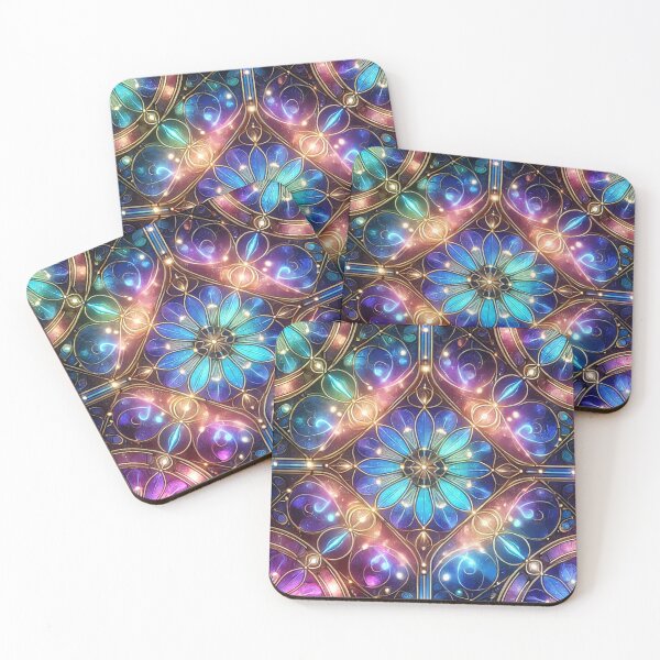 Item preview, Radiant Stained Glass with Geometric Floral Designs designed and sold by TeslaSt0re.
