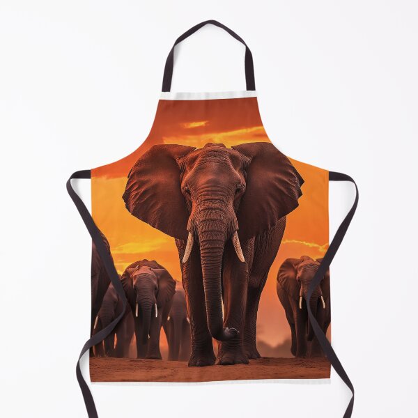 Item preview, Elephants moving through land at sunset - Wildlife photo designed and sold by TheArtistOf2022.