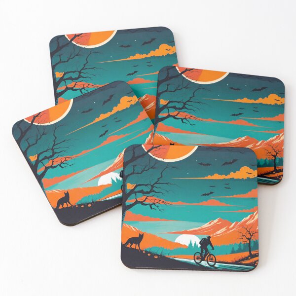 Item preview, Wolf Stalking MTB Rider on Halloween Night designed and sold by GrizzlyCollective.