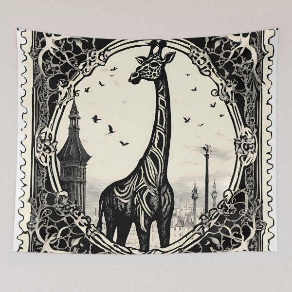 Item preview, Golden Age Giraffe: Retro Stamp Masterpiece designed and sold by Vintagestamps.
