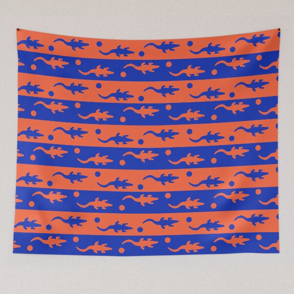 Item preview, Blue and Orange Alligator Stripes designed and sold by KelseyNY.