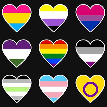 Artwork thumbnail, LGBTQ+ Flag Love Hearts Design | LGBTQ+ Pride, Love & Pride by Iconic Days