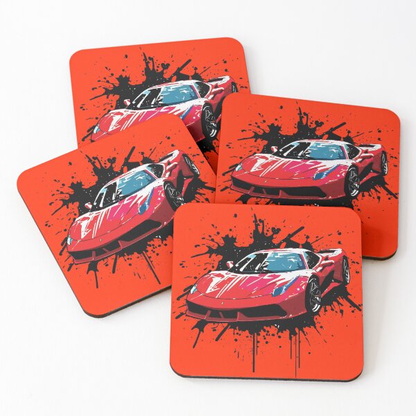 Item preview, Red Sports Car with Black Paint Splash Design designed and sold by ZetaDream.