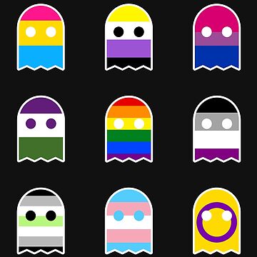 Artwork thumbnail, Gaymer Ghosts Design | LGBTQ+ Pride, Colourful & Nerdy by Iconic Days