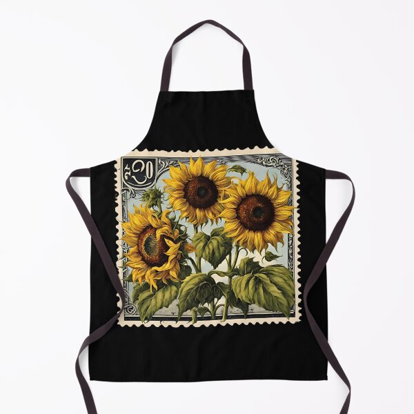Item preview, Sunshine in Ink: A Vintage Sunflower Stamp designed and sold by Vintagestamps.