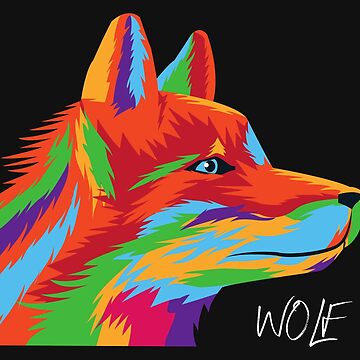 Artwork thumbnail, Rainbow Wolf Design | LGBTQ+ Pride, Colourful & Strong by Iconic Days