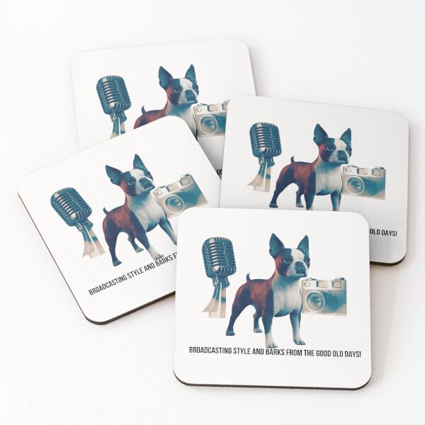 Item preview, a 3d render of a boston terrier with a vintage designed and sold by chessnegocios.