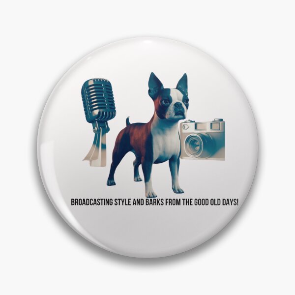 Item preview, a 3d render of a boston terrier with a vintage designed and sold by chessnegocios.