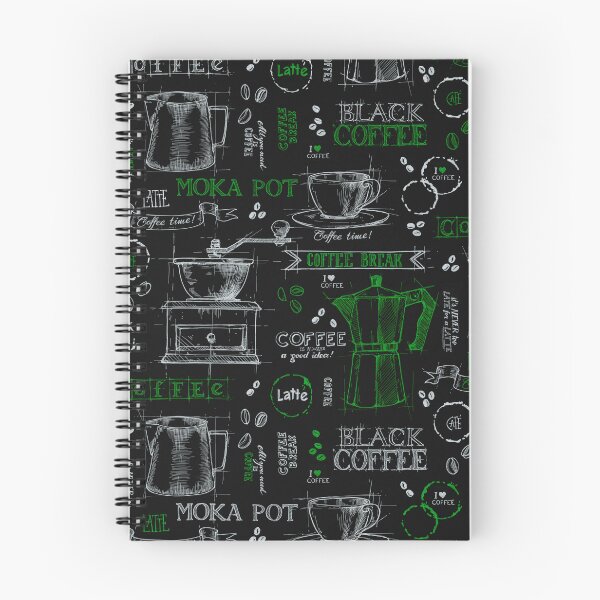 Item preview, Green pot of coffee - blackboard pattern  designed and sold by PP-Patterns.