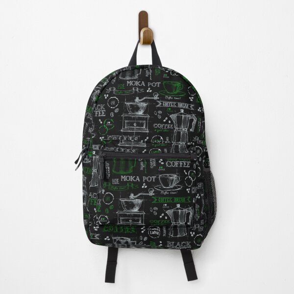 Item preview, Green pot of coffee - blackboard pattern designed and sold by PP-Patterns.
