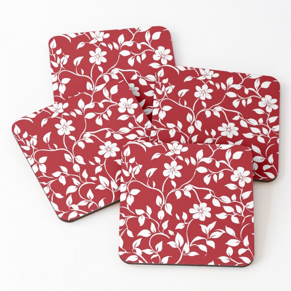 Item preview, White and red flower pattern designed and sold by valerko26.