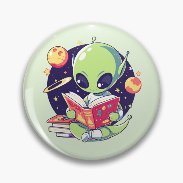Item preview, Cute Bookish Alien designed and sold by RetroPrints.