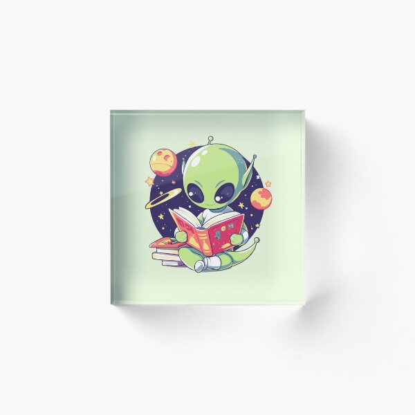 Item preview, Cute Bookish Alien designed and sold by RetroPrints.