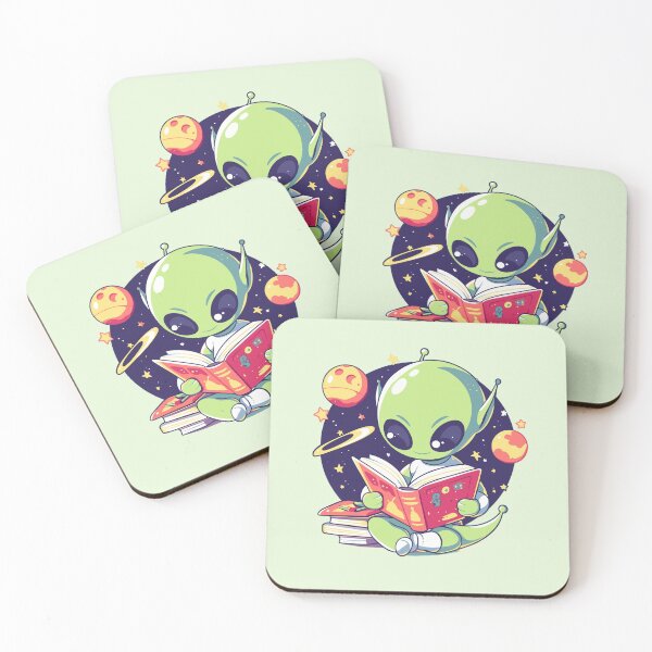 Item preview, Cute Bookish Alien designed and sold by RetroPrints.