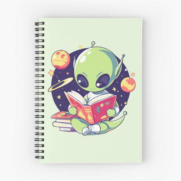 Item preview, Cute Bookish Alien designed and sold by RetroPrints.