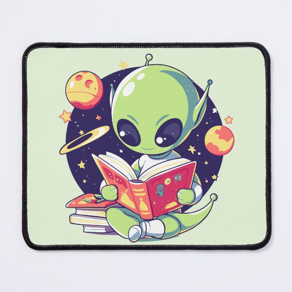 Item preview, Cute Bookish Alien designed and sold by RetroPrints.