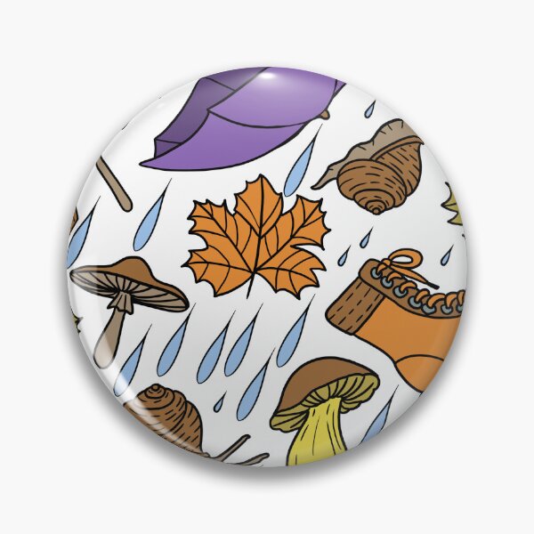 Item preview, Retro Cartoon Rainy Day with Boots, Umbrellas, Mushrooms, Leaves and Snails White Background designed and sold by Carlo-Atzei.