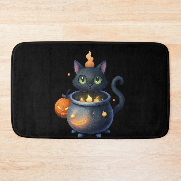 Item preview, Spoky Cat with Cauldron designed and sold by Itsheartshop.