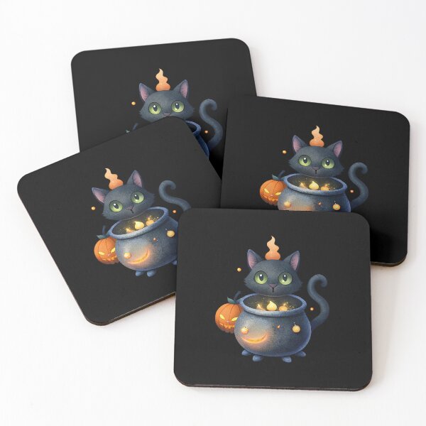 Item preview, Spoky Cat with Cauldron designed and sold by Itsheartshop.