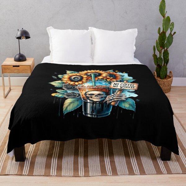 Artikelvorschau, No Coffee, No Workee – Sarkastisches Skelett- und Eiskaffee-Design für T-Shirts, Tassen, Aufkleber und mehr entworfen und verkauft von artedigital99.