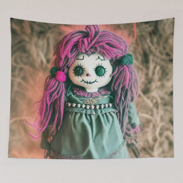 Item preview, Voodoo doll with purple hair designed and sold by Jennifer Morcom.