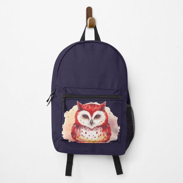 Item preview, Red Watercolor Owl designed and sold by BugandAcorn.