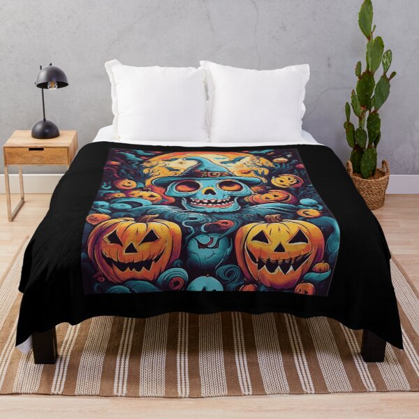 Item preview, Halloween Magic Skeleton with Pumpkins and Bats – Scary T-Shirt designed and sold by Jaqsdesign.