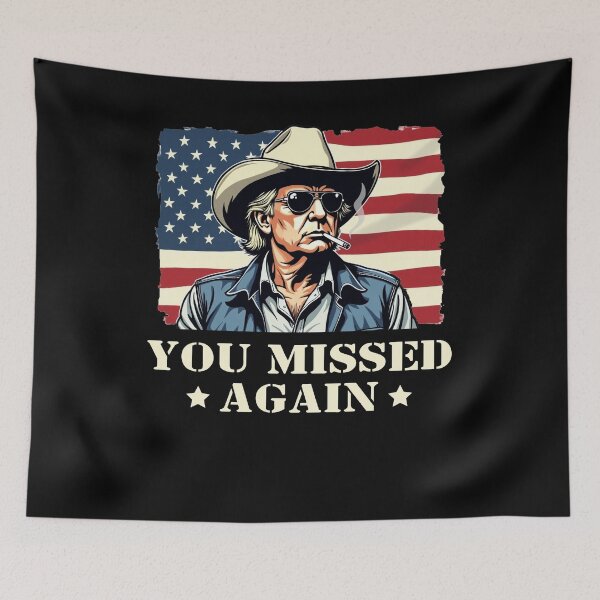 Item preview, Western Trump Cowboy You Missed Again designed and sold by varioarts.