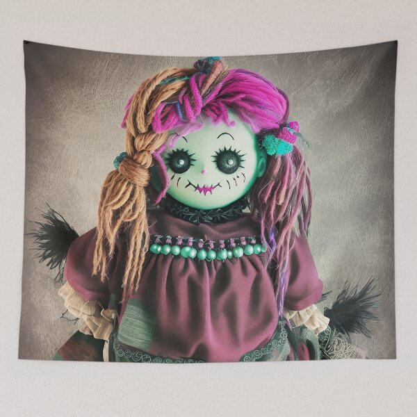 Item preview, Scruffy Voodoo doll with pink hair designed and sold by Jennifer Morcom.