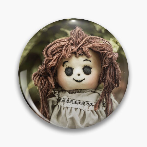 Item preview, Cute pretty scary, Voodoo doll with brown wool hair designed and sold by Jennifer Morcom.
