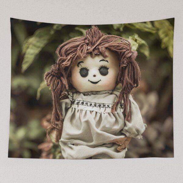 Item preview, Cute pretty scary, Voodoo doll with brown wool hair designed and sold by Jennifer Morcom.