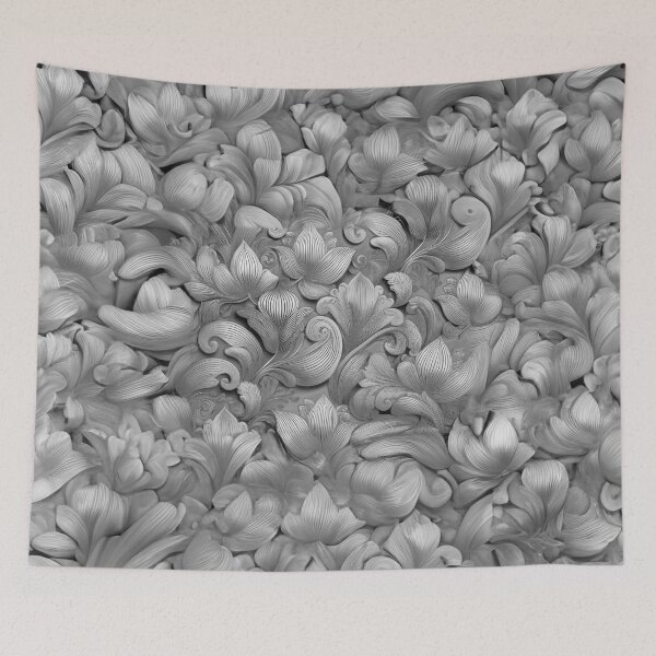 Item preview, Silver Blossom Elegance Print (AI+Human) designed and sold by DFLC Prints.