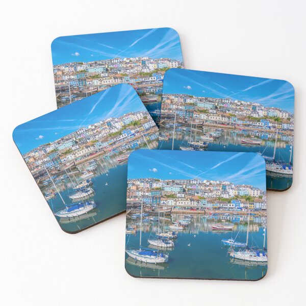 Item preview, Brixham Devon beautiful harbour with boats with blue sky England UK designed and sold by acceleratorhams.